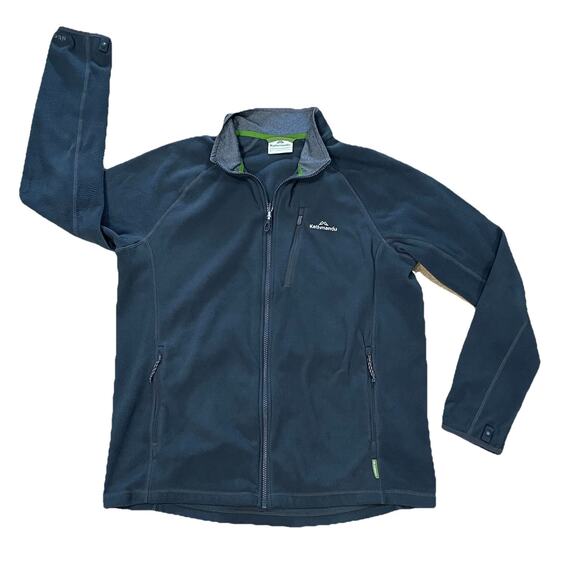 Kathmandu Full Zip Fleece Jacket Dark Gray Men's Size Large Lightweight Polartec - Picture 1 of 11